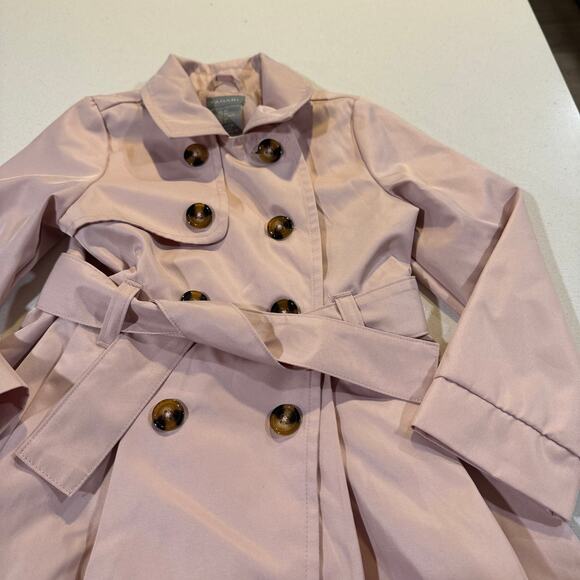 Tahari Toddler Girl 3T Lined Trench Raincoat Pastel Pink - Picture 5 of 5